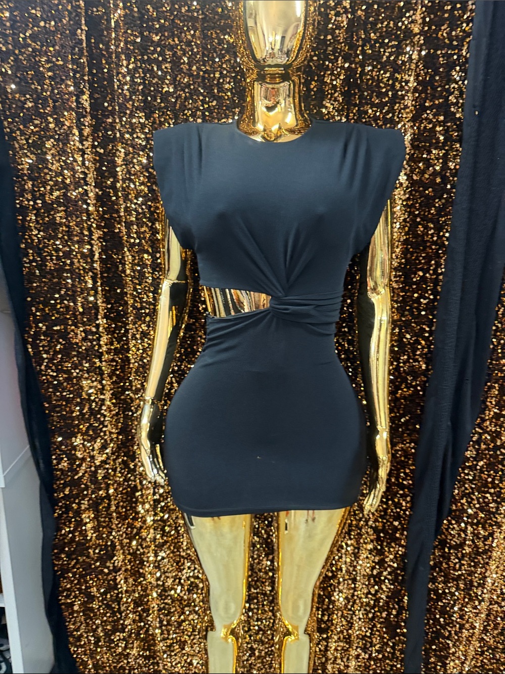 Zara Black Twist Cutout Mini Dress